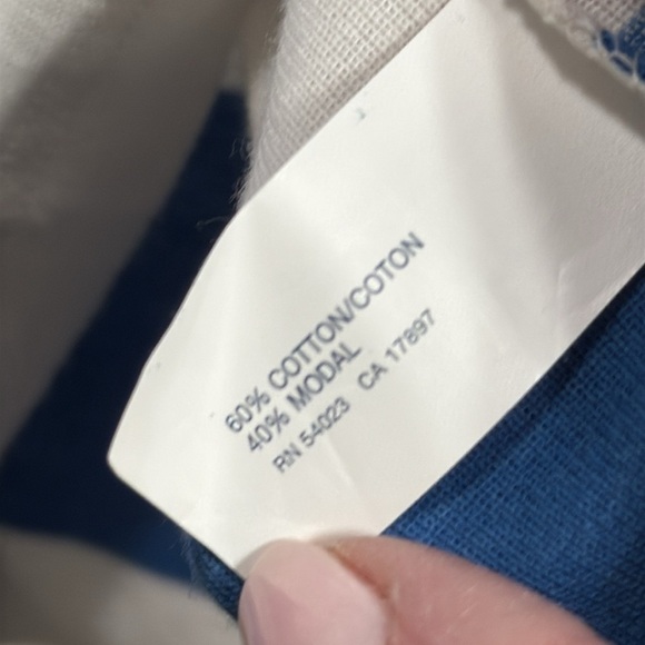 NEW Rugby style T Shirt Women’s Gap Super soft Blue/white Stripe Scoop Summer - Picture 5 of 6